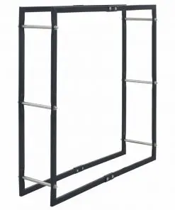 vidaXL Firewood Rack Black 100x25x100 cm Steel