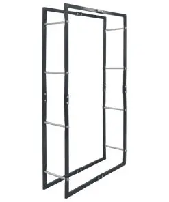 vidaXL Firewood Rack Black 80x25x150 cm Steel