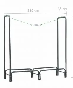 vidaXL Firewood Rack Anthracite 120x35x120 cm Steel