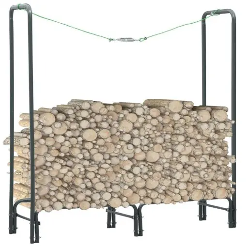 vidaXL Firewood Rack Anthracite 120x35x120 cm Steel