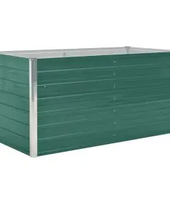 vidaXL Raised Garden Bed 160x80x77 cm Galvanised Steel Green