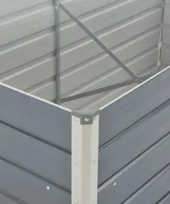 vidaXL Raised Garden Bed 160x80x45 cm Galvanised Steel Grey