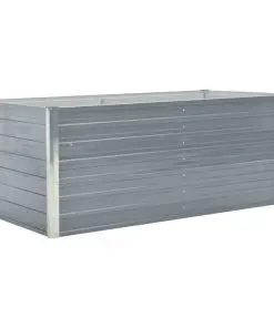 vidaXL Raised Garden Bed 160x80x45 cm Galvanised Steel Grey
