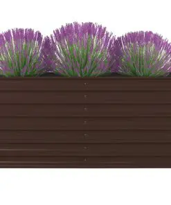 vidaXL Raised Garden Bed 160x80x45 cm Galvanised Steel Brown