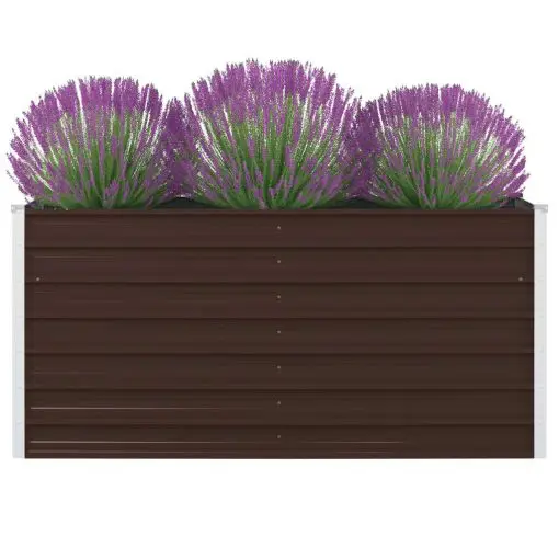 vidaXL Raised Garden Bed 160x80x45 cm Galvanised Steel Brown