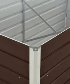 vidaXL Raised Garden Bed 160x80x45 cm Galvanised Steel Brown