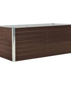 vidaXL Raised Garden Bed 160x80x45 cm Galvanised Steel Brown