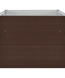 vidaXL Raised Garden Bed 160x80x45 cm Galvanised Steel Brown