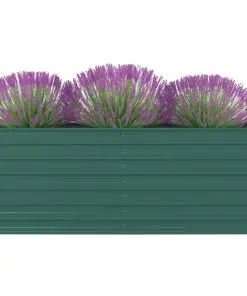 vidaXL Raised Garden Bed 160x80x45 cm Galvanised Steel Green