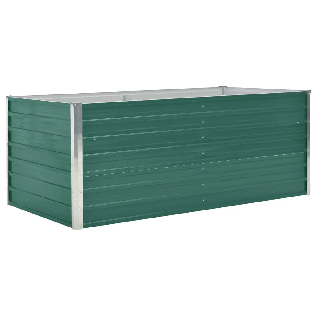 vidaXL Raised Garden Bed 160x80x45 cm Galvanised Steel Green