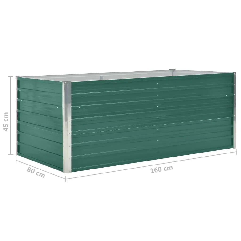 vidaXL Raised Garden Bed 160x80x45 cm Galvanised Steel Green