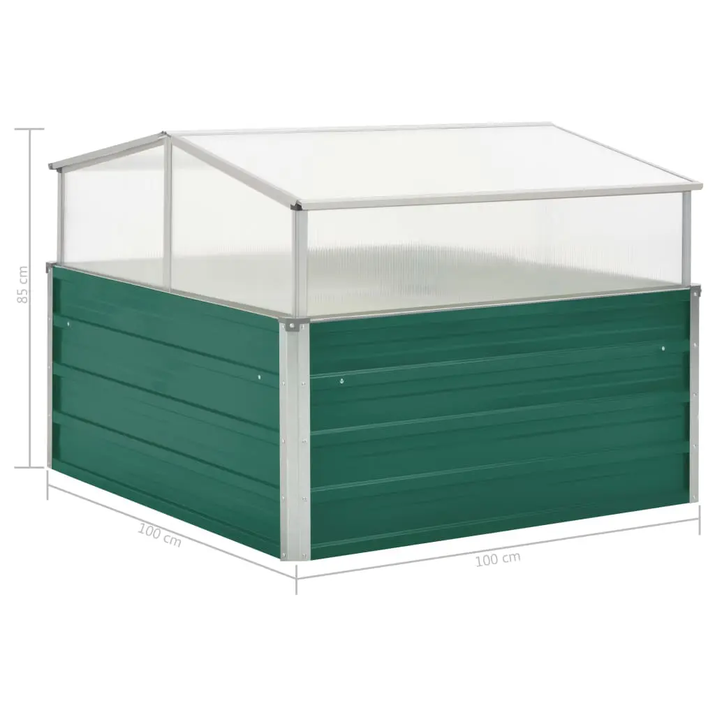 vidaXL Greenhouse Green 100x100x77 cm Galvanised Steel