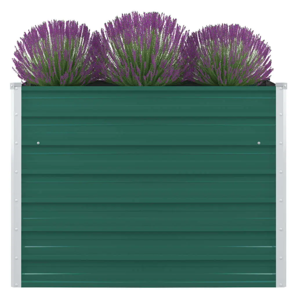 vidaXL Raised Garden Bed 100x100x77 cm Galvanised Steel Green