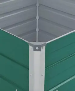 vidaXL Raised Garden Bed 100x100x77 cm Galvanised Steel Green