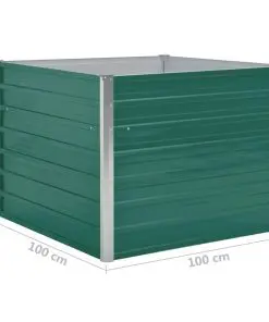 vidaXL Raised Garden Bed 100x100x77 cm Galvanised Steel Green