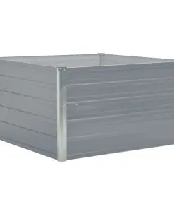 vidaXL Raised Garden Bed 100x100x45 cm Galvanised Steel Grey