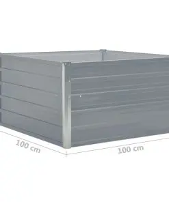 vidaXL Raised Garden Bed 100x100x45 cm Galvanised Steel Grey
