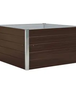 vidaXL Raised Garden Bed 100x100x45 cm Galvanised Steel Brown