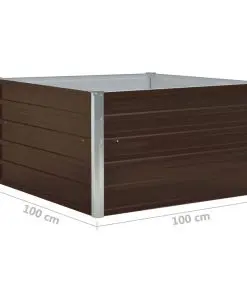 vidaXL Raised Garden Bed 100x100x45 cm Galvanised Steel Brown