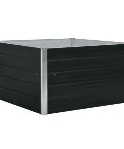 vidaXL Raised Garden Bed 100x100x45 cm Galvanised Steel Anthracite