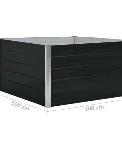 vidaXL Raised Garden Bed 100x100x45 cm Galvanised Steel Anthracite