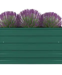 vidaXL Raised Garden Bed 100x100x45 cm Galvanised Steel Green