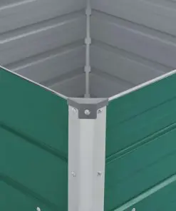 vidaXL Raised Garden Bed 100x100x45 cm Galvanised Steel Green
