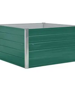 vidaXL Raised Garden Bed 100x100x45 cm Galvanised Steel Green