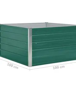 vidaXL Raised Garden Bed 100x100x45 cm Galvanised Steel Green