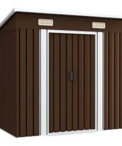 vidaXL Garden Storage Shed Brown 194x121x181 cm Steel