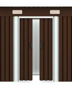 vidaXL Garden Storage Shed Brown 194x121x181 cm Steel