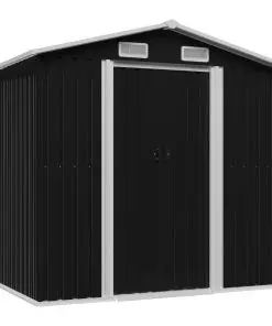 vidaXL Garden Storage Shed Anthracite Steel 204x132x186 cm