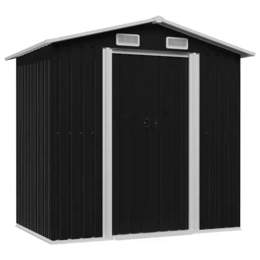 vidaXL Garden Storage Shed Anthracite Steel 204x132x186 cm