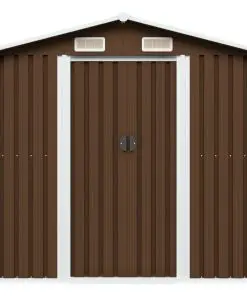vidaXL Garden Storage Shed Brown 204x132x186 cm Steel