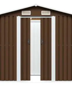 vidaXL Garden Storage Shed Brown 204x132x186 cm Steel
