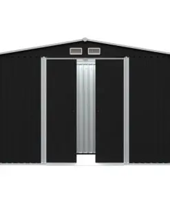 vidaXL Garden Storage Shed Anthracite Steel 257x205x178 cm