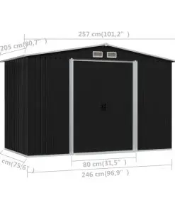 vidaXL Garden Storage Shed Anthracite Steel 257x205x178 cm