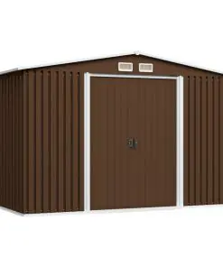 vidaXL Garden Storage Shed Brown 257x205x178 cm Steel