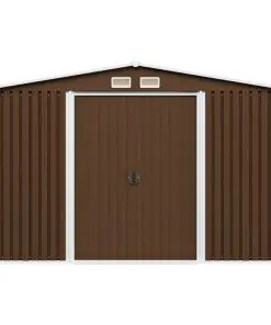 vidaXL Garden Storage Shed Brown 257x205x178 cm Steel