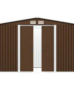 vidaXL Garden Storage Shed Brown 257x205x178 cm Steel