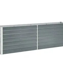 47040 vidaXL Garden Raised Bed Galvanised Steel 240x40x77 cm Grey