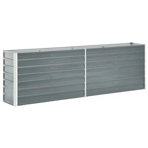 47040 vidaXL Garden Raised Bed Galvanised Steel 240x40x77 cm Grey