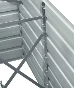 47040 vidaXL Garden Raised Bed Galvanised Steel 240x40x77 cm Grey