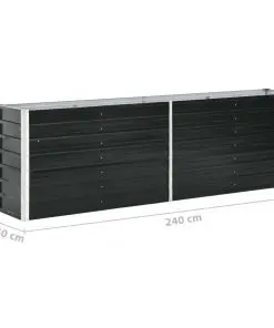 47043 vidaXL Garden Raised Bed Galvanised Steel 240x40x77 cm Anthracite