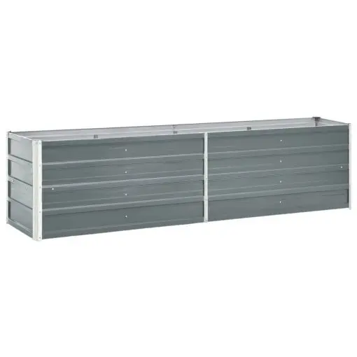 47044 vidaXL Garden Raised Bed Galvanised Steel 240x40x45 cm Grey