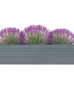 vidaXL Raised Garden Bed 320x40x77 cm Galvanised Steel Grey