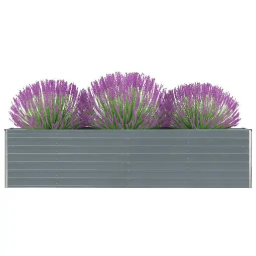 vidaXL Raised Garden Bed 320x40x77 cm Galvanised Steel Grey