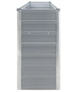 vidaXL Raised Garden Bed 320x40x77 cm Galvanised Steel Grey