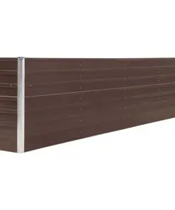 vidaXL Raised Garden Bed 320x40x77 cm Galvanised Steel Brown