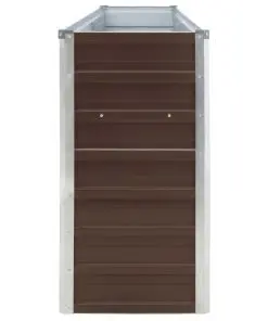 vidaXL Raised Garden Bed 320x40x77 cm Galvanised Steel Brown